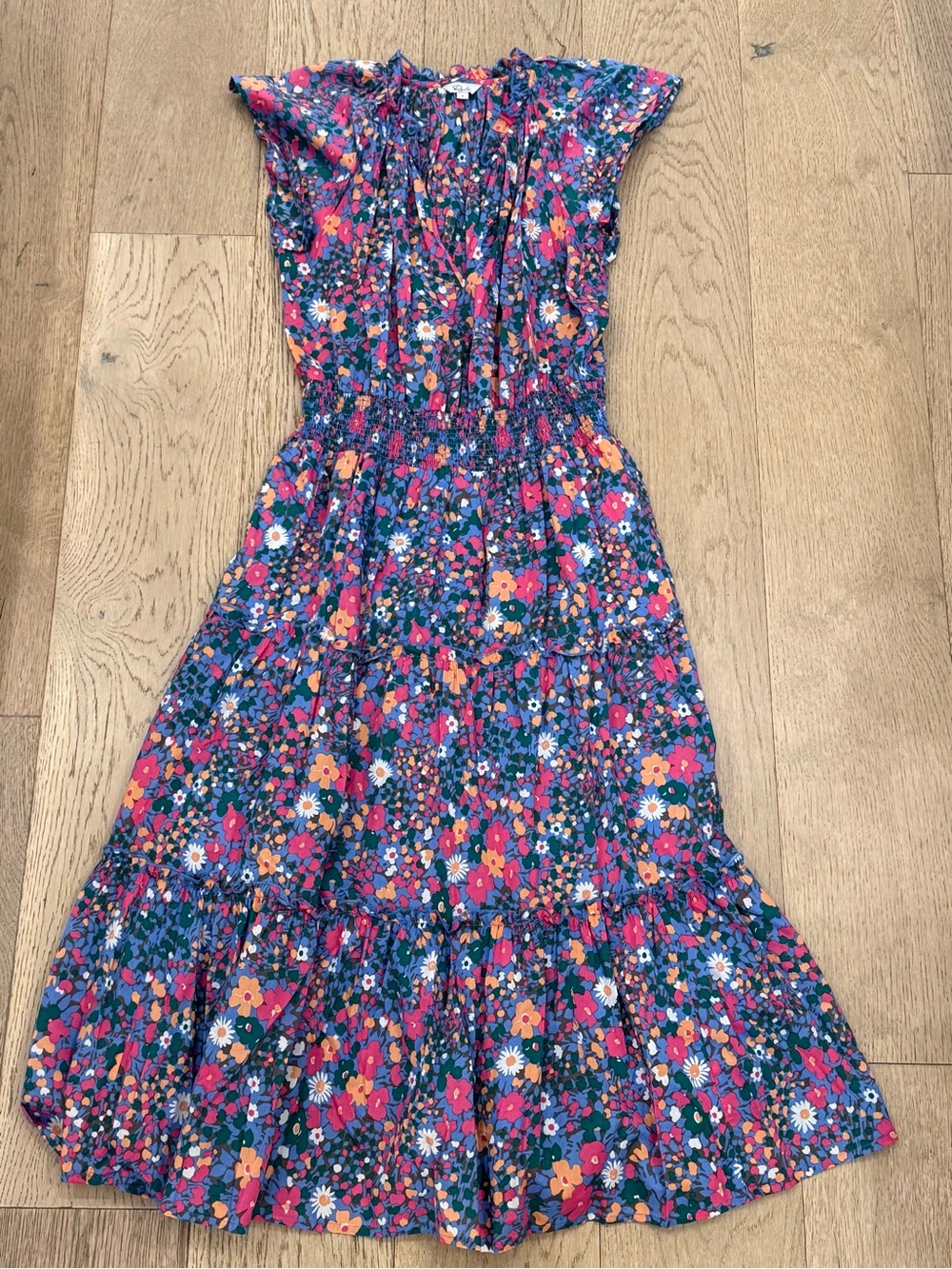 Rails Floral Maxi Dress - Blue, Pink & Orange